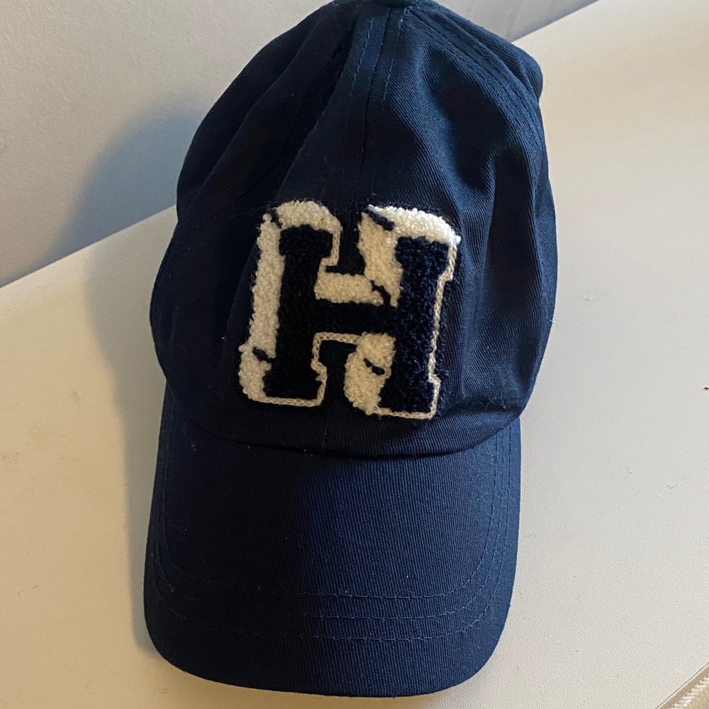 Navy Baseball Cap with Textured 'H' Patch
